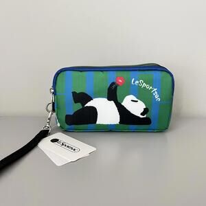 Lesportsac Panda 3zipper Wristlet Wallet NWT